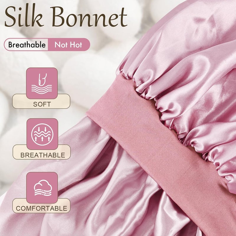 Doitory Store Satin Silk Bonnet for Sleeping, Soft Satin Lined Hair Bonnet for Women, Double Layer Sleep Nightcap - Image 2